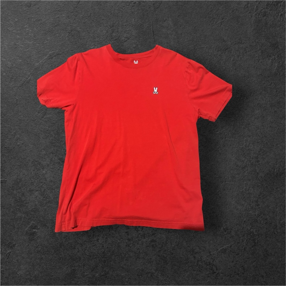 Psycho Bunny Red Short Sleeve Tee Vibrant Cotton Crew Neck